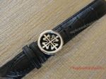 Patek Philippe Replica Black Leather Watch Band 22mm or 24mm Deployment buckle